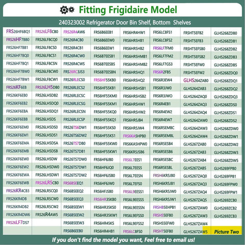 Refrigerator Door Bin Shelf Replacement For Bottom Two Slots On The Side Door Clear Fits Frigidaire Model List