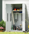 Beefy Heavy Duty Outdoor Tall Storage Cabinet Weatherproof 28 Cu Ft Garage Organizer With 4 Adjustable Shelves in use