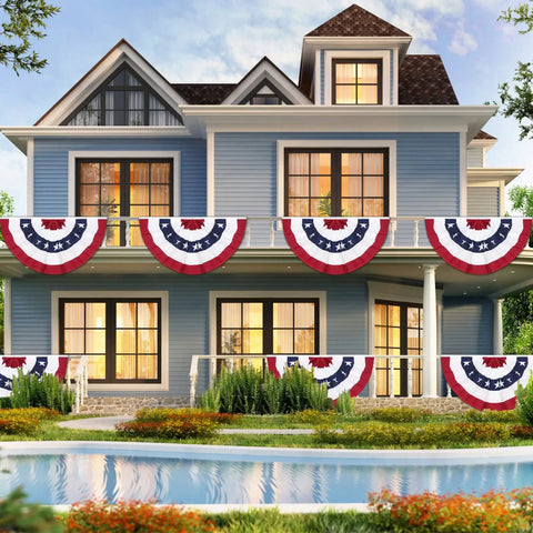 Totally Patriotic 3x6 Ft Pleated Fan Flags Set Of 4 For Fourth Of July And Memorial Day Durable Polyester With Brass Grommets