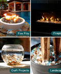 10 Pound Blended Reflective Fire Glass For Fire Pits And Fireplaces Half Inch Mixed Colored High Luster Rocks Aqua Blue Platinum Copper in various uses
