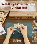 Lit Up 3D Ferris Wheel Wooden Puzzle For Adults With Built In Music Box And LED Illumination 222 Piece Model Kit on desk