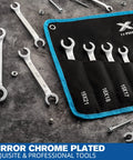 11 Piece Flare Nut Wrench Set Pro Grade Heavy Duty SAE And Metric Fits Quarter To Seven Eighths Inch CRV Steel with pouch