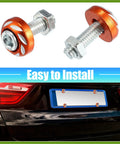 20 Piece Aluminum Alloy License Plate Bolt Screw Nuts For Car And Bike Orange Vehicle Components Universal Fit With M6x1