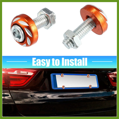 20 Piece Aluminum Alloy License Plate Bolt Screw Nuts For Car And Bike Orange Vehicle Components Universal Fit With M6x1