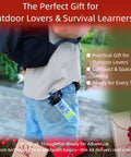 Person with backpack and Grab And Go Pocket Sized Fishing Rod Kit All In One Survival Gear For Hiking Camping Biking And Road Trips