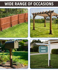 Adjustable Fence Post Repair Kit With Pro Grade Heavy Duty Steel Ground Spike And H Design For Rotted Tilted Or Leaning Wood Posts Quick Fix For Strong Long Lasting Fence Stability And Easy Install used in fences, pergolas, mailboxes, and signs