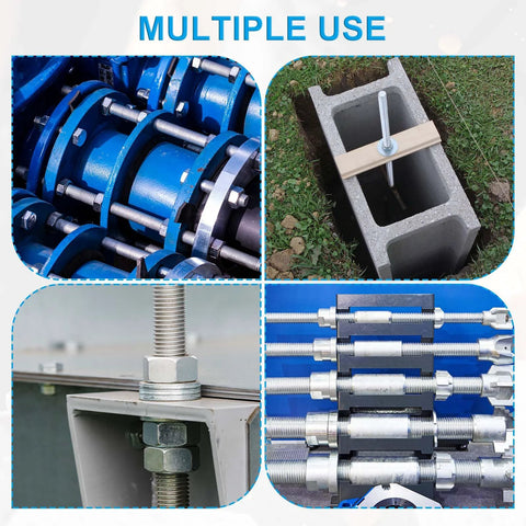 PATIKIL 10-32 UNF stainless steel fully threaded rod, 2 pcs, 15.7 in long, front view in blue machinery.
PATIKIL 10-32 UNF stainless steel fully threaded rod, 2 pcs, 15.7 in long, side view with block and clamp.
PATIKIL 10-32 UNF stainless steel fully threaded rod, 2 pcs, 15.7 in long, close-up with nut and washer.
PATIKIL 10-32 UNF stainless steel fully threaded rod, 2 pcs, 15.7 in long, installed in clamp assembly.