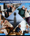 Image of seniors using Personal Sound Amplifier For Seniors With 50 dB Gain Seven Level Tone Control Noise Cancellation Rechargeable Battery With Long Life Easy To Use And Affordable TV And Conversation Booster From Up To 30 Feet in various scenarios.
