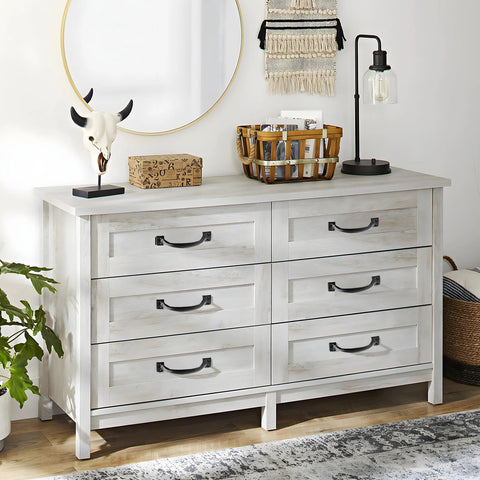 Rustic dresser with black iron handles in vintage farmhouse style, featuring the Rustic Gate Handle Set 2 Pack Iron Hardware Pull with Screws.