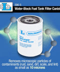 Goldenrod Water Absorbing Fuel Filter Replacement Canister With 10 Micron Filtration For Gasoline Diesel Ethanol And Biodiesel