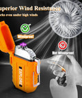Waterproof Outdoor Lighter USB C Rechargeable Windproof Flameless Dual Arc Plasma Lighter with fan comparison