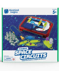 Space Circuits Beginner Circuit Building Kit For Kids 52 Piece STEM Toy With Kid Friendly Drill and 20 Missions packaging
