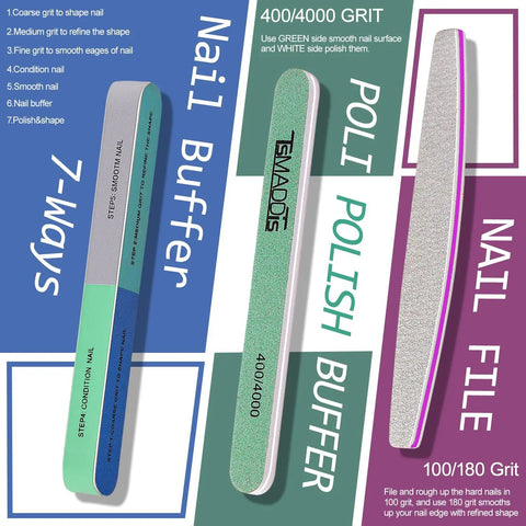 Pro Grade At Home Nail Care Kit With 3 Files And Buffers Cuticle Nipper Pusher Fork Rose Oil 15ml includes nail buffer files