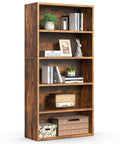 Straight Up Sturdy Five Tier Bookshelf Featuring Roomy Open Shelves For Prime Display And Zero Clutter Storage Plus High Quality Dope Living Room Decor Accents with books and decor items.