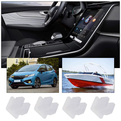 Twenty Pack White Plastic Vehicle Screw Grommets Expandable Insert Nuts Heavy Duty Mounting Clips For Car Boat Truck Slick Easy Install Top Shelf Hella Durable Hardware Universal Fits 7X7MM Hole Ride Ready Gear Up displayed with car, boat, and interior.