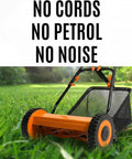 Lightweight 16 Inch Push Lawn Mower With Rear Roller For Stripes Four Adjustable Cutting Heights From 0.6 To 1.6 Inches