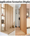 Application of 360 Degree Concealed Pivot Door Hinge Set in wooden panel room divider for modern interior design.