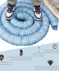 Coiled frost-resistant perforated drainage pipe for French drains, no-dig solutions 60mm 80mm 110mm, ready for installation.