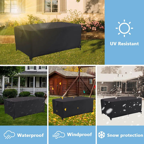Outdoor Dining Table Cover For 60 Inch Rectangle Patio Table Waterproof And Fade Resistant Heavy Duty Furniture Cover For All Weather Protection UV Guard