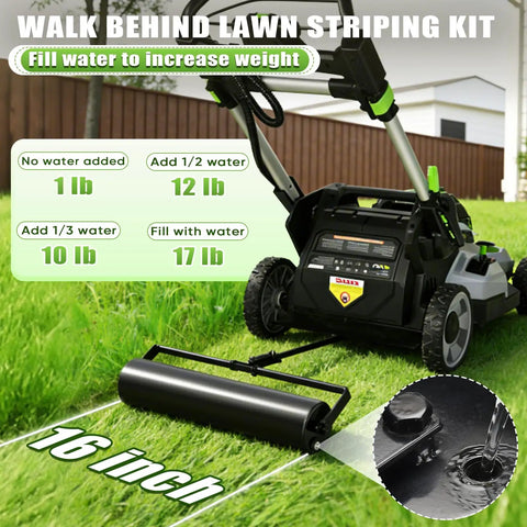 Heavy Duty Lawn Striping Kit With Easy Fill Water Port And Steel Roller For Walk Behind Mowers Compatible With LM2100 Series