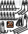 20 Pack Heavy Duty Garage Hooks Solid Steel Wall Mount Hangers With Anti Slip Coating for organizing tools and equipment.