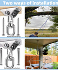 Heavy Duty Hammock Hanging Kit With 1000 Pound Capacity And 360 Degree Rotate Swing Hooks For Indoor Outdoor Use Real Easy Setup showing wood and concrete installation