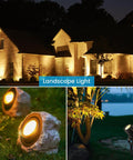 Dimmable MR16 LED Bulbs 12V 5W 50W Equivalent 3000K warm white spotlight illuminating house and garden for landscape lighting