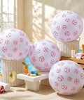 12 Pack Inflatable Baseball Beach Balls, 16 Inch Large Bouncy Pool Balls For Adults by a pool, outdoor summer fun.