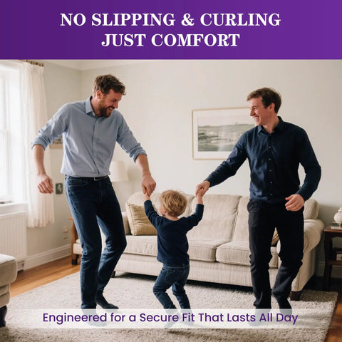 Family enjoying rug stability with 16Pcs Non Slip Rug Grippers With Triangular Design For Hardwood Floors And Carpet Tape.