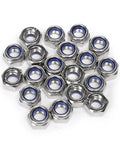 Rock Solid M10 Nylon Insert Lock Nuts, 304 Stainless Steel Hex Fasteners With Zero Play, 20 Pack for automotive use.