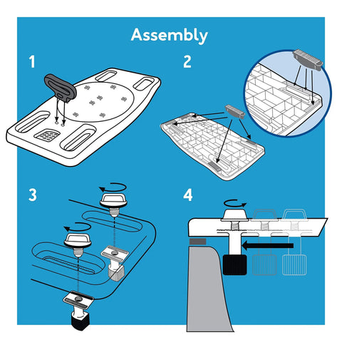 Assembly instructions for Portable Shower Bench For Tub With Adjustable Width Fits Most Bathtubs Contoured Seating For Maximum Comfort