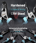 4-Piece Heavy Duty Snap Ring Pliers Set For 7 Inch Internal And External Circlip Pliers With 5/64 Inch Tip, CRV steel pliers.