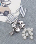 24 Piece Built Tough Cam Bolt And Nut Set With Locking Cam Fittings Iron And Nylon Construction Flush Surface Design