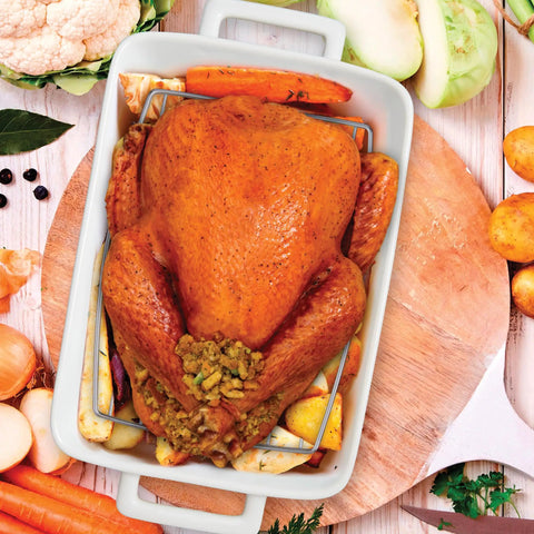 V-Shaped Roasting Rack For Even Heat In The Oven, Chrome Plated Steel, Fits Smaller Pans, 8 x 10.375 x 1.5 Inches, Elevates Food Above Drippings
