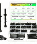 Metric Machine Screws Set 830 Pcs Assortment Kit With M3x6 To M50 Mm Grade 12.9 Alloy Steel Hex Socket Cap Heads Nuts Lock And Flat Washers For DIY And 3D Printer Projects Heavy Duty Hardware in organized case