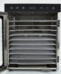 Badass Food Dehydrator For Meat Making Slick Homemade Jerky Plus Healthy Fruit Chips With Sturdy Stainless Steel Trays and ten metal racks.