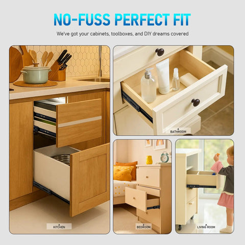 Soft Close Drawer Slides 18 Inch Full Extension Ball Bearing Heavy Duty Side Mount for Cabinet Black Pair Quiet Close Drawers for Easy Access and No Slam Operation