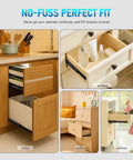 Soft Close Drawer Slides 18 Inch Full Extension Ball Bearing Heavy Duty Side Mount for Cabinet Black Pair Quiet Close Drawers for Easy Access and No Slam Operation, installed in various cabinets and drawers for smooth operation.