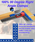 4 Piece 5.5 Inch Aluminum 90 Degree Corner Clamps For Woodworking Pro Grade CNC Machined Right Angle Clamps, Easy Install, Heavy Duty L shaped clamps holding wood at 90 degrees