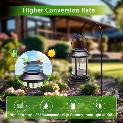 Six Pack Solar Lantern Lights With Realistic Flickering Candle Effects No Wiring Easy Setup Stakes Weatherproof