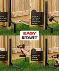 Installation steps for Heavy Duty 45 Degree Angle Brackets Post Anchor Ground Spike Kit With All Hardware for Gazebos Treehouses Patios.