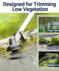 Universal Weed Eater Head Replacement With Easy Load Trimmer Line for edging, trimming low vegetation near driveways.