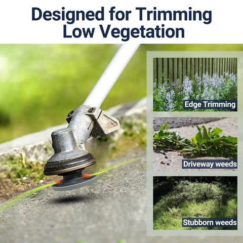 Universal Weed Eater Head Replacement With Easy Load Trimmer Line for edging, trimming low vegetation near driveways.