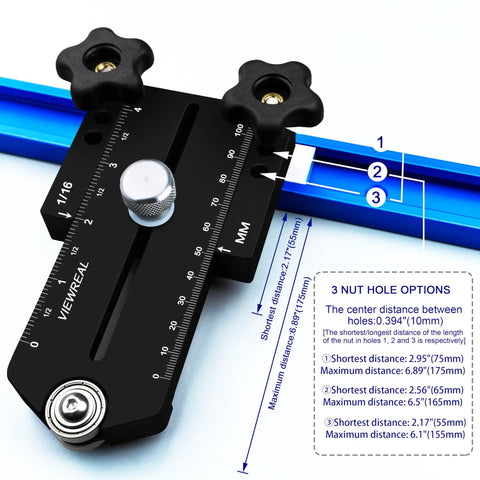 Precision measurement details of Heavy Duty Thin Rip Jig Fence Guide Compatible With Most Table Saw Band Saw Router Table.