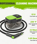 Hakosci 1500W Portable Handheld Steam Cleaner Heats In Just 10 Seconds, featuring a 1.6L tank and flexible hose for efficient use.