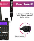 Beast Of A Tri Band Ham Radio UV 5R MK3X Walkie Talkie With 2100mAh Battery secure lanyard feature shown