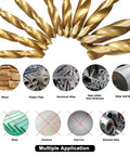 230 Piece Drill Bit Set With 135 Degree Titanium Coated High Speed Steel Twist Bits for multiple materials applications