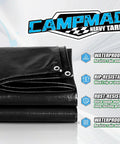 Ultra Tough Waterproof Tarp 6x8 Feet 12 Mil Thick for Outdoors and DIY Projects, folded with metal grommets visible