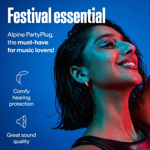 PartyPlug Pro Natural Music Ear Plugs For Concerts Parties And Festivals with Advanced Acoustic Filter in use at concert