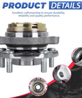 Front Wheel Hub Bearing Assembly With Encoder ABS For 2007-2012 Nissan Altima 2.5L FWD 5 Lug, OE Replacement 513294 HA590250, side view